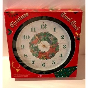 Christmas Carol Wall Clock Holiday Decor Decoration Yard Decor Household